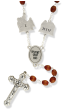 Light Brown Wood Bead Stations of the Cross Rosary Chaplet - 25"  (Minimum qty. purchase is 1)