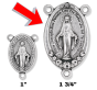XL Miraculous Medal Center Piece (Double Sided) - 1 3/4" Silver Oxidized, Made in Italy * (Minimum quantity purchase is 1) 