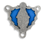 Our Lady of Grace Heart and Star Centerpiece - Blue Enamel, 15/16"   (Minimum quantity purchase is 1)