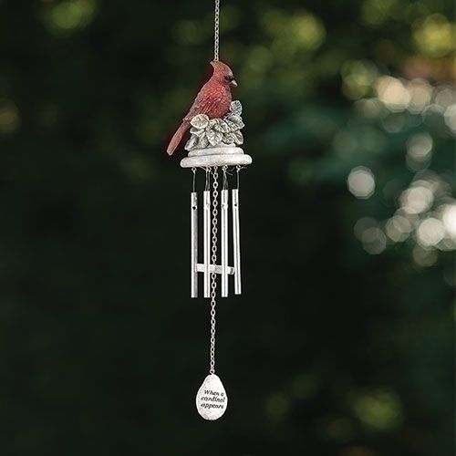 Cardinal Windchimes "When a Cardinal Appears, an Angel is Near" - 18" 