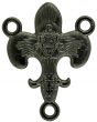  Fleur-de-Lis Fiat Centerpiece, Gun Metal - 15/16 inch  (Minimum quantity purchase is 2)