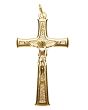 Gold plated Cross Textured Crucifix - 1 5/8"  (Minimum quantity purchase is 12)