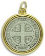  Large 1.5 Inch Two Tone St. Benedict Medal - Benedictine Monastery Designed & Made in Italy (Minimum quantity purchase is 1)