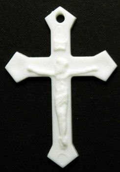  White Plastic Orthodox Crucifix (Minimum quantity purchase is 25)
