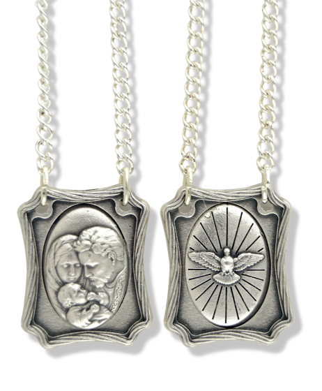 Holy Family / Holy Spirit Metal Scapular  - 26"     (Minimum quantity purchase is 1)