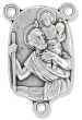 St. Christopher Rosary Centerpiece - Silver Ox, 1"   (Minimum quantity purchase is 2)