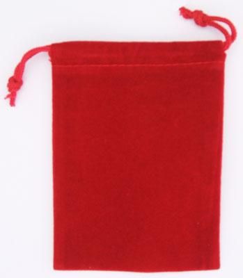 Red Velvet Rosary Pouch - 4" x 5.5" Drawstring Velour Rosary Bag  *  (Minimum quantity purchase is 2)