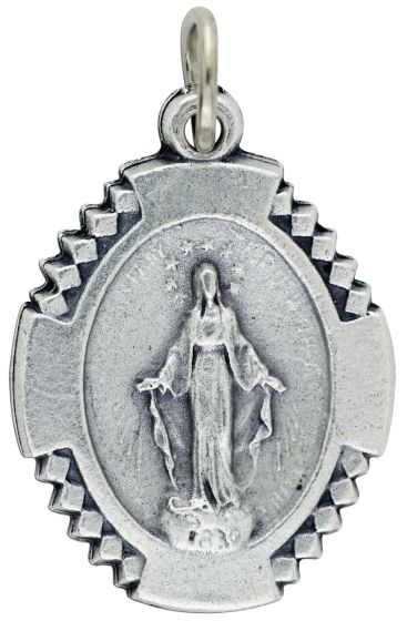   Miraculous Medal with Scalloped Edge - 1 inch (Minimum quantity purchase is 2)