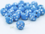 True Blue Star Spangled Plastic Beads, 8 mm round- 60 beads    (Minimum quantity purchase is 1)