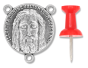 Holy Face of Jesus, Shroud of Turin Rosary Center - 1" Silver Ox, Round * (Minimum quantity purchase is 3)