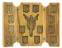 Stations of the Cross Tri-Fold Devotional Display (Bronze Plated Plaques on Wood) – 6 1/2", Made in Italy  (Minimum quantity purchase is 1)