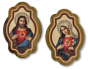 Sacred Heart and Immaculate Heart, Set of Two Wall Plaques - 5 x 3.5" Each    (Minimum quantity purchase is 1)