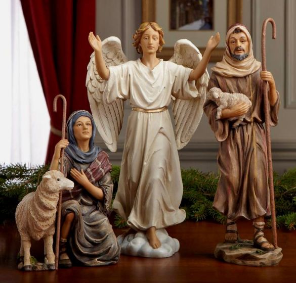 The Shepherds and Angel Figurines Set - Standard Size - r