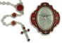   Holy Spirit Rosary with Red Enamel Metal Case 