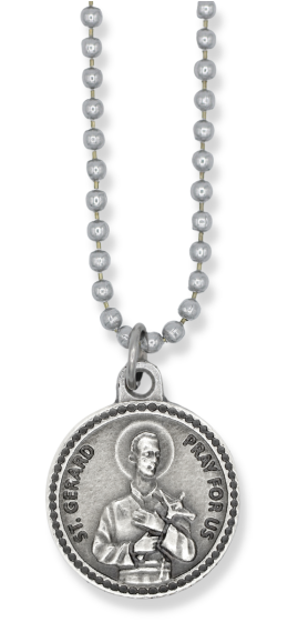  Saint Gerard Necklace with Adjustable Aluminum Ball Chain - 24" (Minimum quantity purchase is 1)