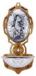 Guardian Angel Holy Water Font (God Bless this House) - 6" Olivewood & Sterling Silver, Made in Italy  * (Minimum quantity purchase is 1)
