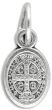 St Benedict Medal Mini - 1/2" Silver Oxidized, Made in Italy *  (Minimum quantity purchase is 5)