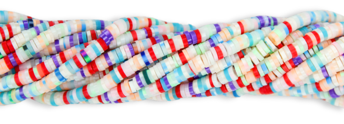 Multicolor Polymer Clay Beads for Bracelet Making - 4 mm, 16" strand - Closeout Sale *   (Minimum quantity purchase is 3)