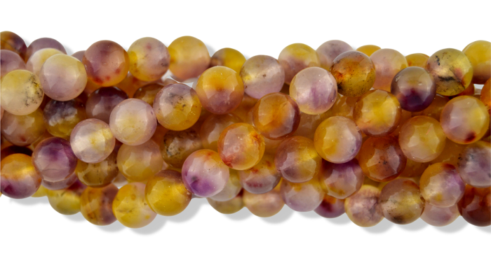 Dyed Jade Beads in Purple, Yellow and Cream, 8mm - Pkg 60    (Minimum quantity purchase is 1)