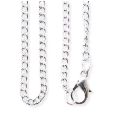 24" Necklace Chain with Lobster Clasp - Silver Oxidized, Made in Italy *  (Minimum quantity purchase is 1)