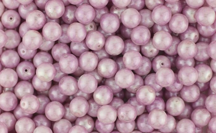  Czech Republic Glass Dappled  Beads, Lilac / White - 6mm, Pkg of 60   (Minimum quantity purchase is 1)