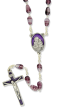 Holy Family Rosary with Purple and Clear Faux Chevron Glass Beads - 21"     (Minimum quantity purchase is 1)