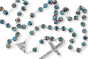 Light Blue Cloisonne Linked Rosary with 8mm Beads - 18"  * (Minimum quantity purchase is 1)