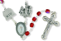  Red AB Crystal Bead Stations of the Cross Rosary Chaplet - 25"  (Minimum qty. purchase is 1) 
