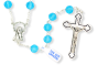  Aqua Blue AB Tin Cut Crystal Rosary, 8 mm Beads - 21" Made in Italy    (Minimum quantity purchase is 1) 