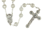  Double Capped Bead Rosary with 9mm Clear (April) Glass Beads - 24"  *  (Minimum quantity purchase is 1)