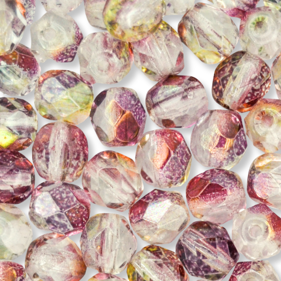  Czech Firepolished 6 mm Crystal Beads - Pomegranate, pkg 60  (Minimum quantity purchase is 1)