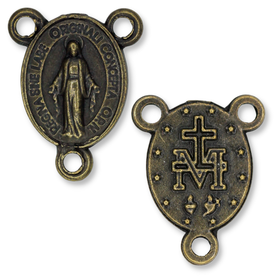   Miraculous Medal Center Piece - 1/2 inch Bronze @  (Minimum quantity purchase is 5)