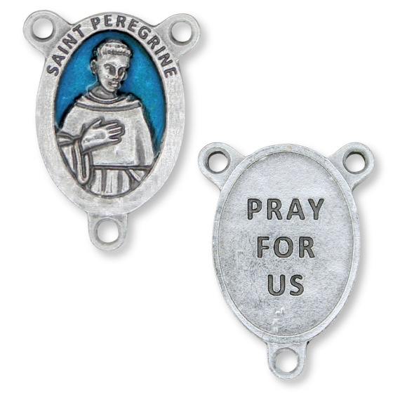 St Peregrine Oval Centerpiece - Blue Enamel, 1"  *   (Minimum quantity purchase is 2)