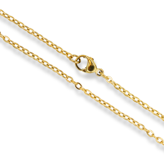 New Gold Plated Stainless Steel 2mm Link Chain - 18" for Necklace (Minimum quantity purchase is 1)