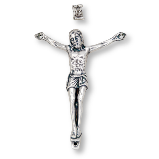 2-1/8" Corpus - Silver Oxidized, Made in Italy *  (Minimum quantity purchase is 2)