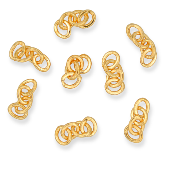 Gold finish precut chain 0.6 mm x 4 links- 100 pcs    (Minimum quantity purchase is 1)