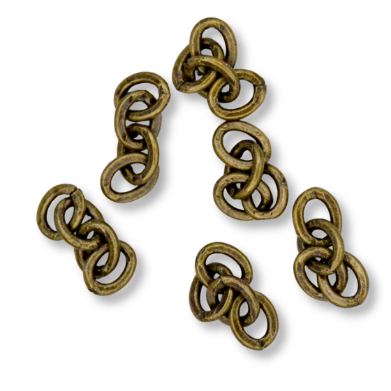   A Heavy Duty Precut Rosary Chain - Soldered Bronze 4 Link Segments - 100 pcs