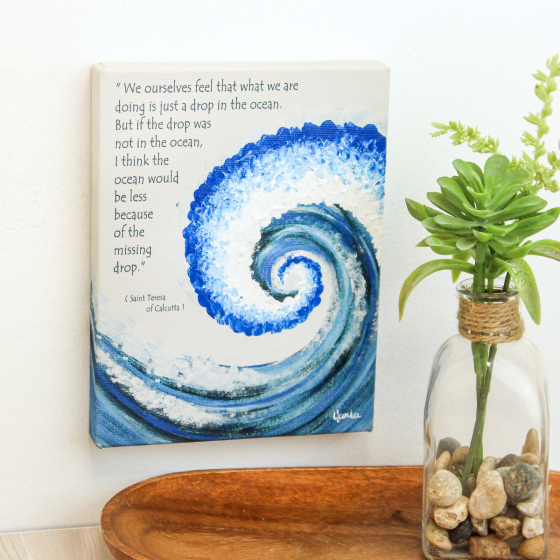 Mother Teresa “Drop in the Ocean” Quote Plaque – Catholic Wall Art Gift, 7.5 x 5.75" - Mother's Day Closeout Sale  *  (Minimum quantity purchase is 1)