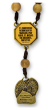 St Michael / St Christopher with Prayer and Wood Beads for Car Mirror  (Minimum quantity purchase is 1)