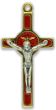 Red Enamel Holy Spirit Crucifix - 1-1/2", Two-Tone  (Minimum quantity purchase is 1)