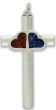  Cross with Red and Blue Hearts - 1 15/16"   (Minimum quantity purchase is 1)