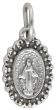 Miraculous Medal with Beaded Border – 1/2" Silver Oxidized, Made in Italy * (Minimum quantity purchase is 5)