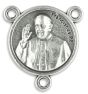 Pope Francis Rosary Center with Our Lady Undoer of Knots – 3/4" Round Silver Oxidized, Made in Italy *  (Minimum quantity purchase is 5)