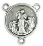 Pope Francis Rosary Center with Our Lady Undoer of Knots – 3/4" Round Silver Oxidized, Made in Italy *  (Minimum quantity purchase is 5)