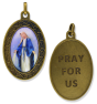  Our Lady of Grace Large Necklace/ Car Mirror Pendant - Bronze Finish 1 7/8" Color Medal with 22" Chain - Closeout Sale * (Minimum quantity purchase is 1)
