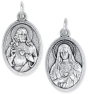 Sacred Heart of Jesus Medal 1” Oval Silver Oxidized – Immaculate Heart of Mary on Back – Made in Italy *  (Minimum quantity purchase is 3)