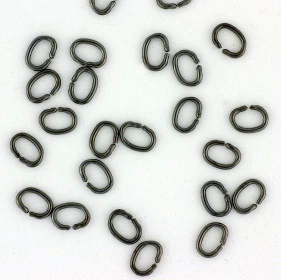 4x5 mm Jump Rings (0.8 mm thickness) - Gunmetal Finish, Oval, 250 pcs - Closeout Sale *  (Minimum quantity purchase is 2)