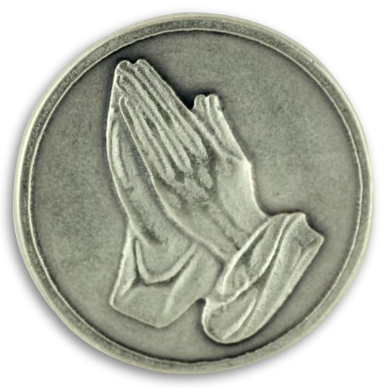 Praying Hands / Serenity Prayer Pocket Token  (Minimum quantity purchase is 1)