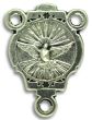 Holy Spirit Dove Rosary Center with Red Enamel - 3/4" Silver Oxidized, Made in Italy * (Minimum quantity purchase is 3)