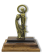 Holy Family Table Top Icon, Antique Gold on Wood Base - 2.75"      (Minimum Purchase is 1)   